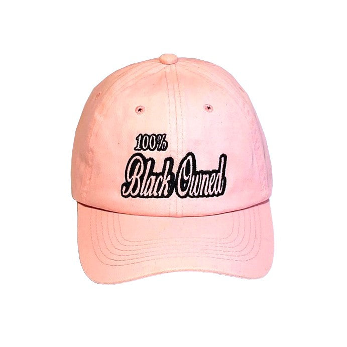 100%-black-owned-script-dad-hat-s pink