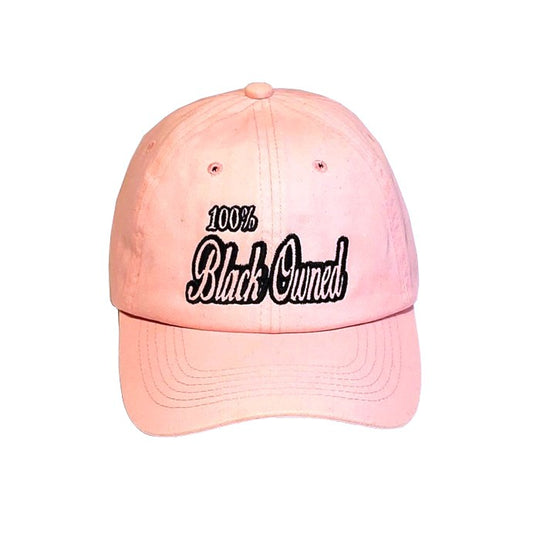 100%-black-owned-script-dad-hat-s pink