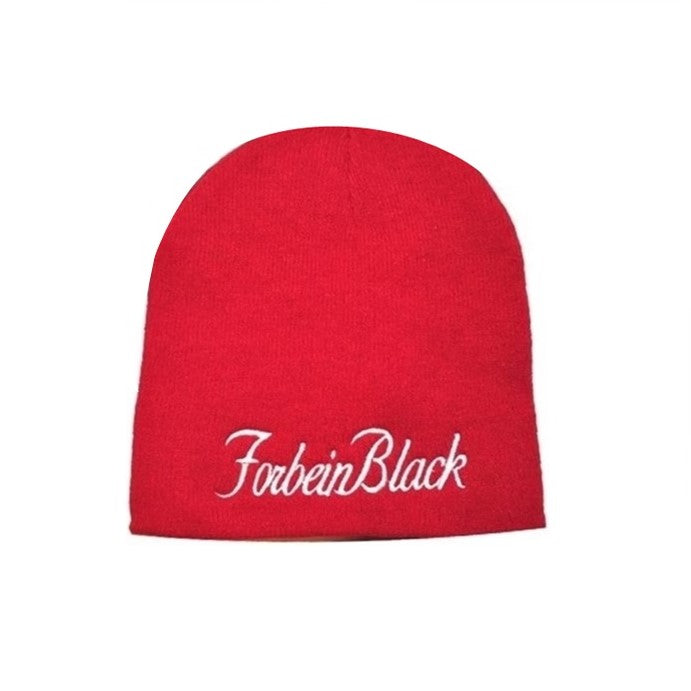 signature forbein black uncuffed-beanie-red